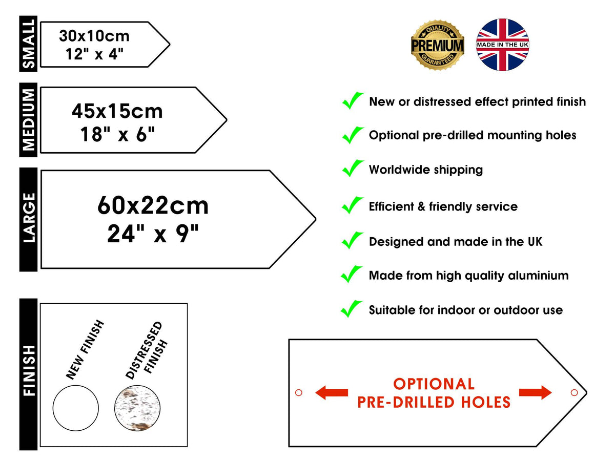 Personalised Wooden Effect Directional Sign