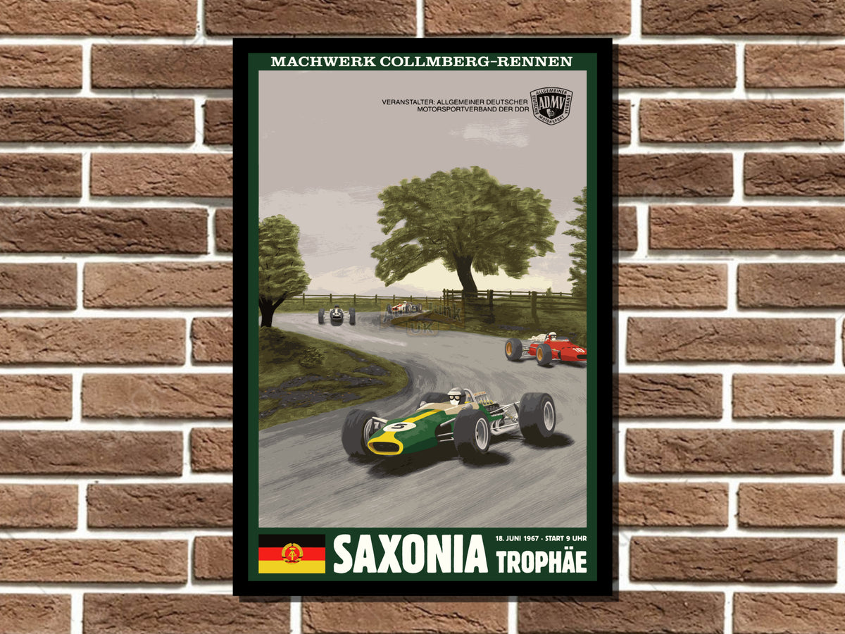 Saxonia Trophae Machwerk Collmberg Rennen 1967 Metal Sign