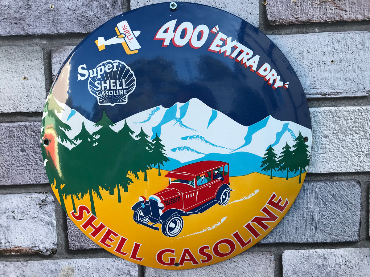 Shell Gasoline Enamel Sign