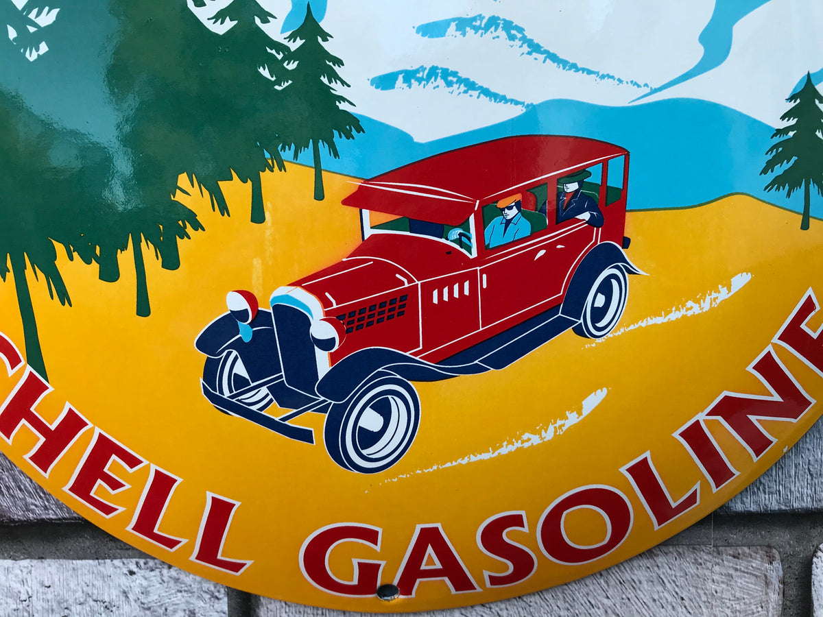 Shell Gasoline Enamel Sign