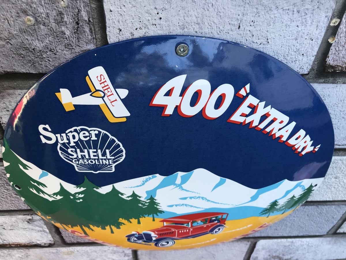 Shell Gasoline Enamel Sign