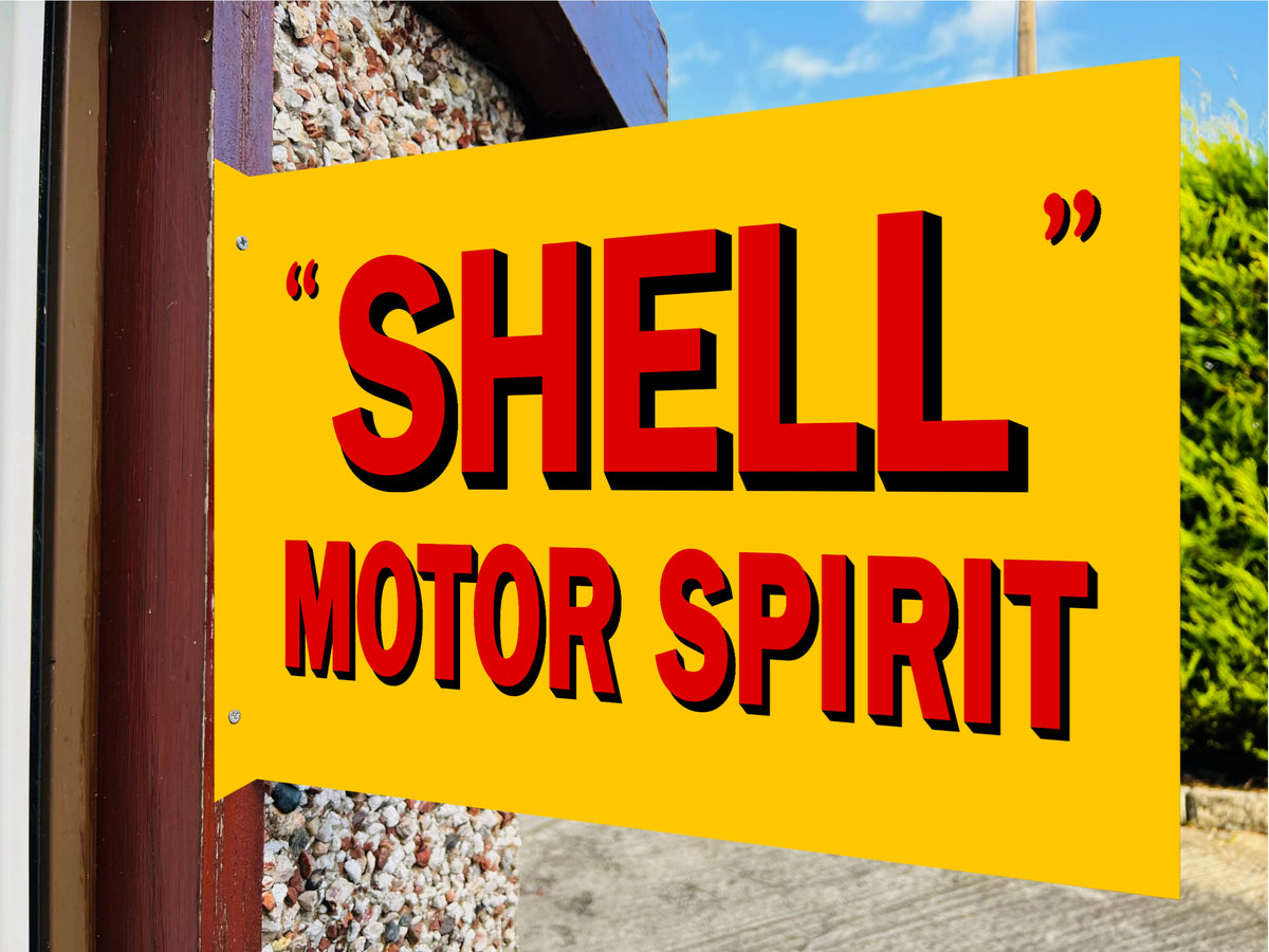 Shell Motor Spirit Double Sided Metal Flange Sign