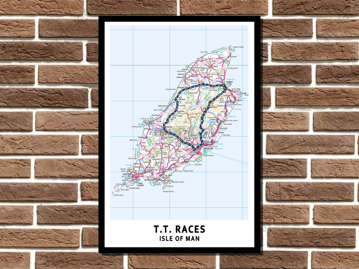 Isle of Man TT Races Map Layout Metal Sign