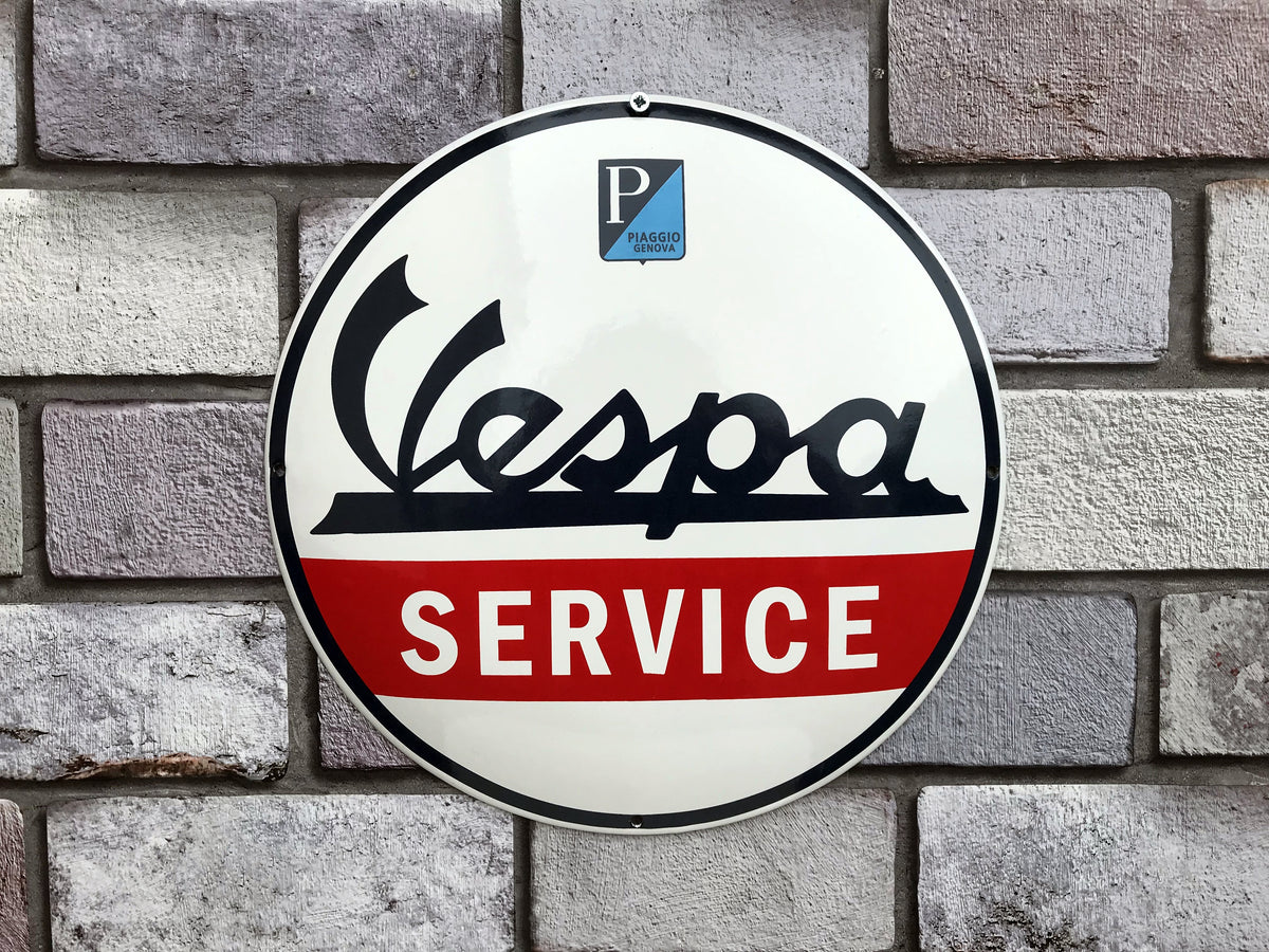 Vespa Service Enamel Sign
