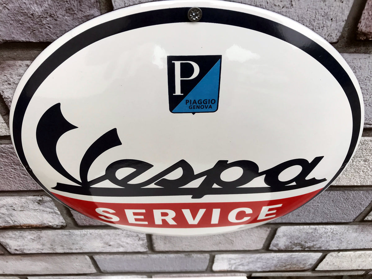 Vespa Service Enamel Sign