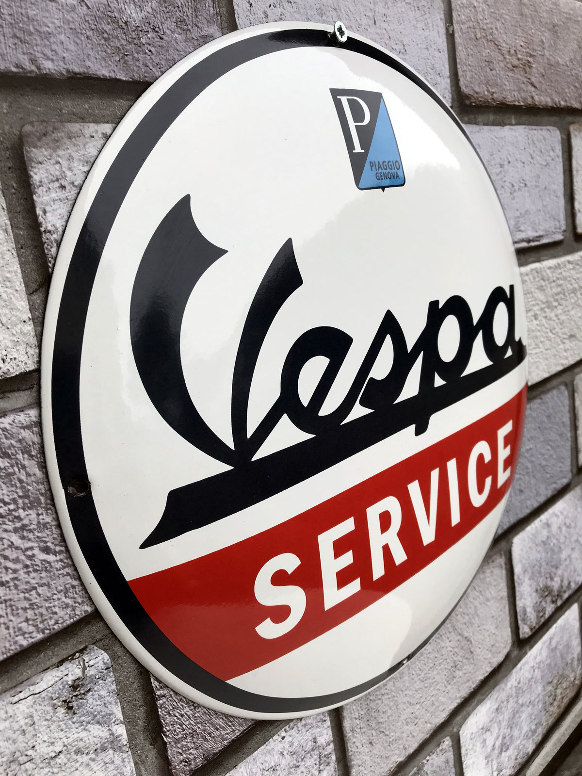 Vespa Service Enamel Sign