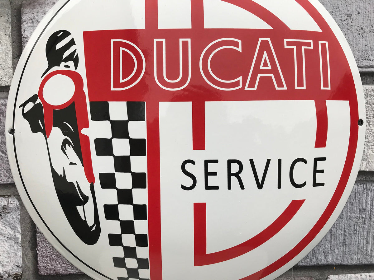 Ducati Service Enamel Sign
