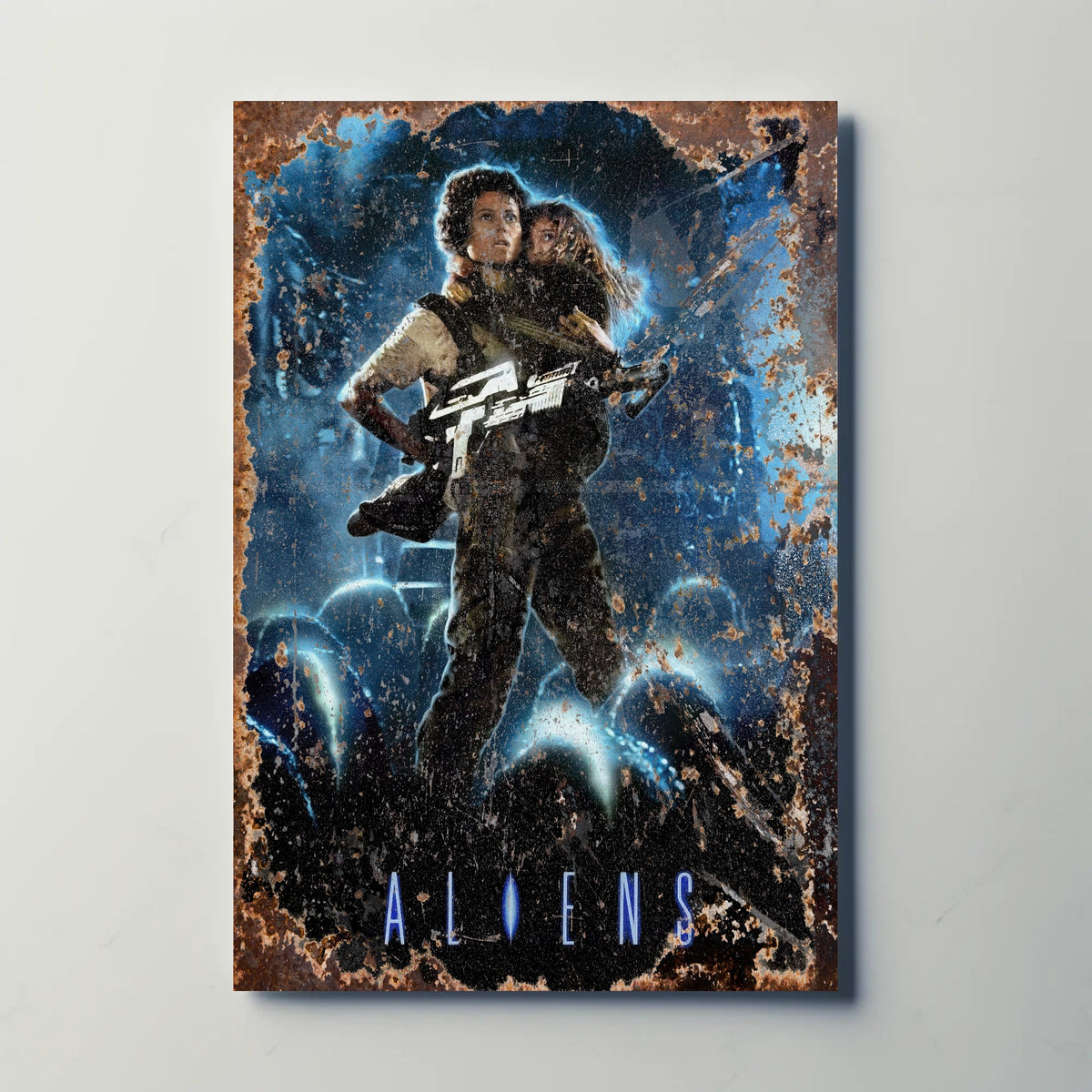 Aliens (1986) Metal Film Poster