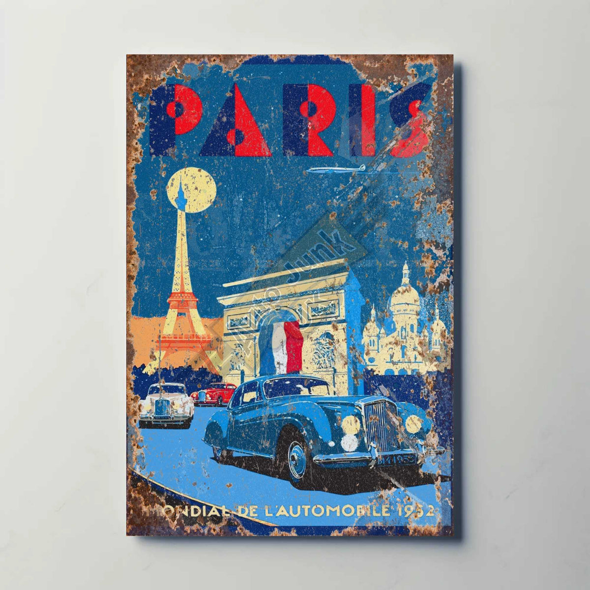 Paris Mondial de L'Automobile Metal Travel Poster