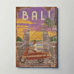 Bali Surfer Metal Travel Poster