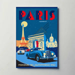 Paris Mondial de L'Automobile Metal Travel Poster