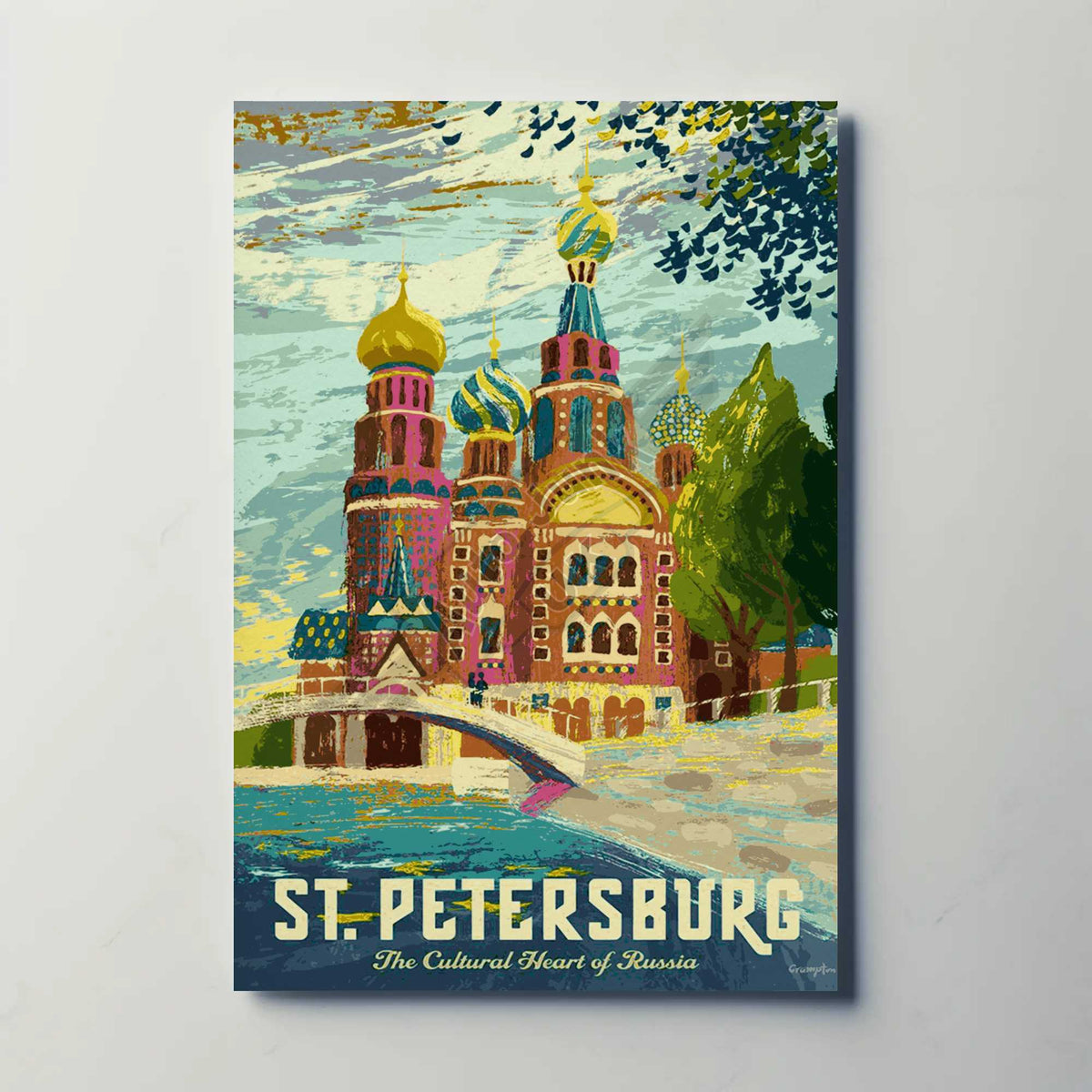 St Petersburg Metal Travel Poster