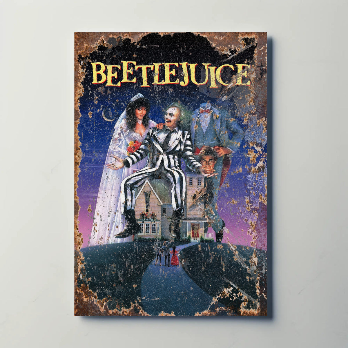 Beetlejuice (1988) Metal Film Poster