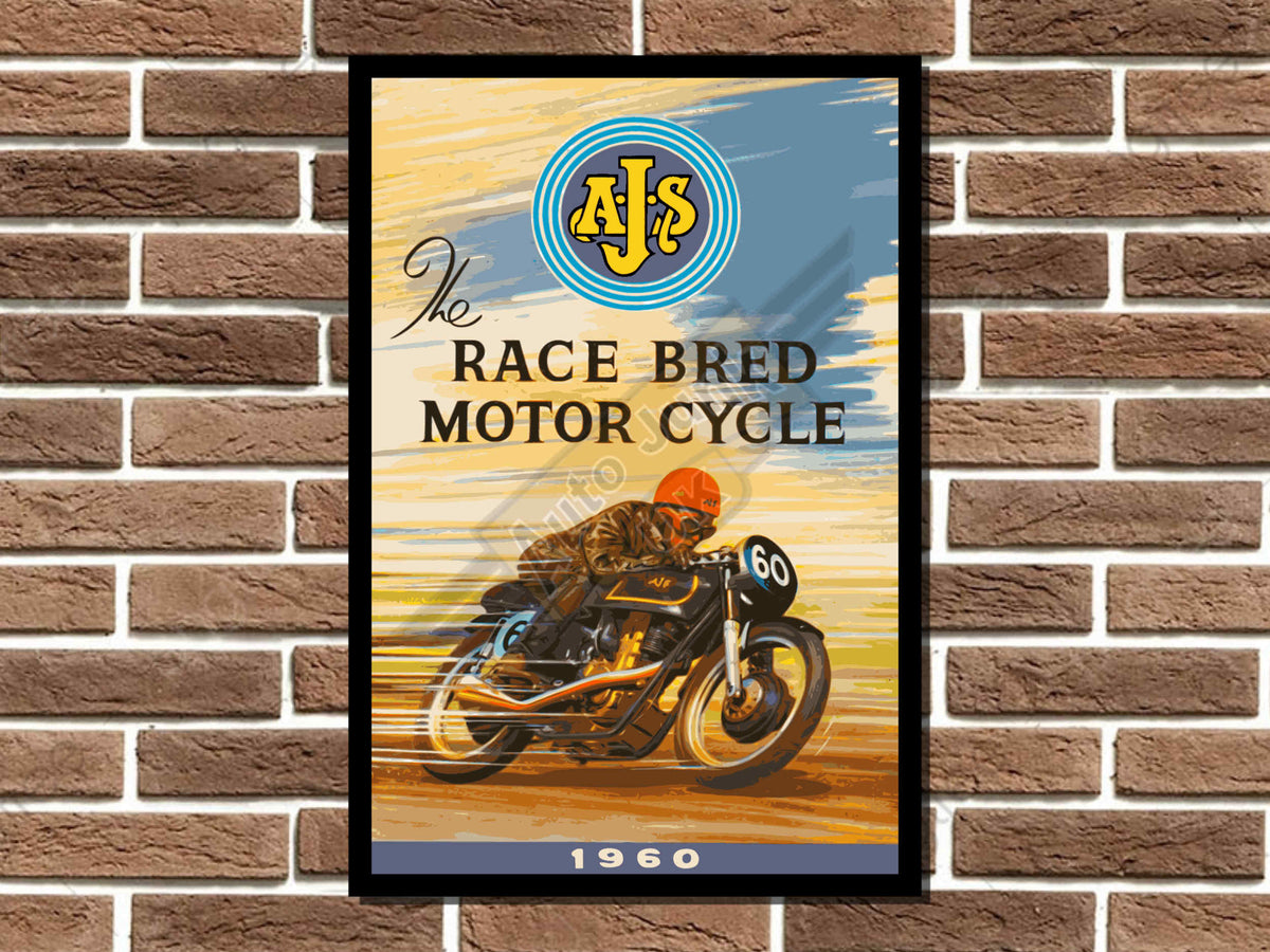 AJS Motorcycle Metal Sign