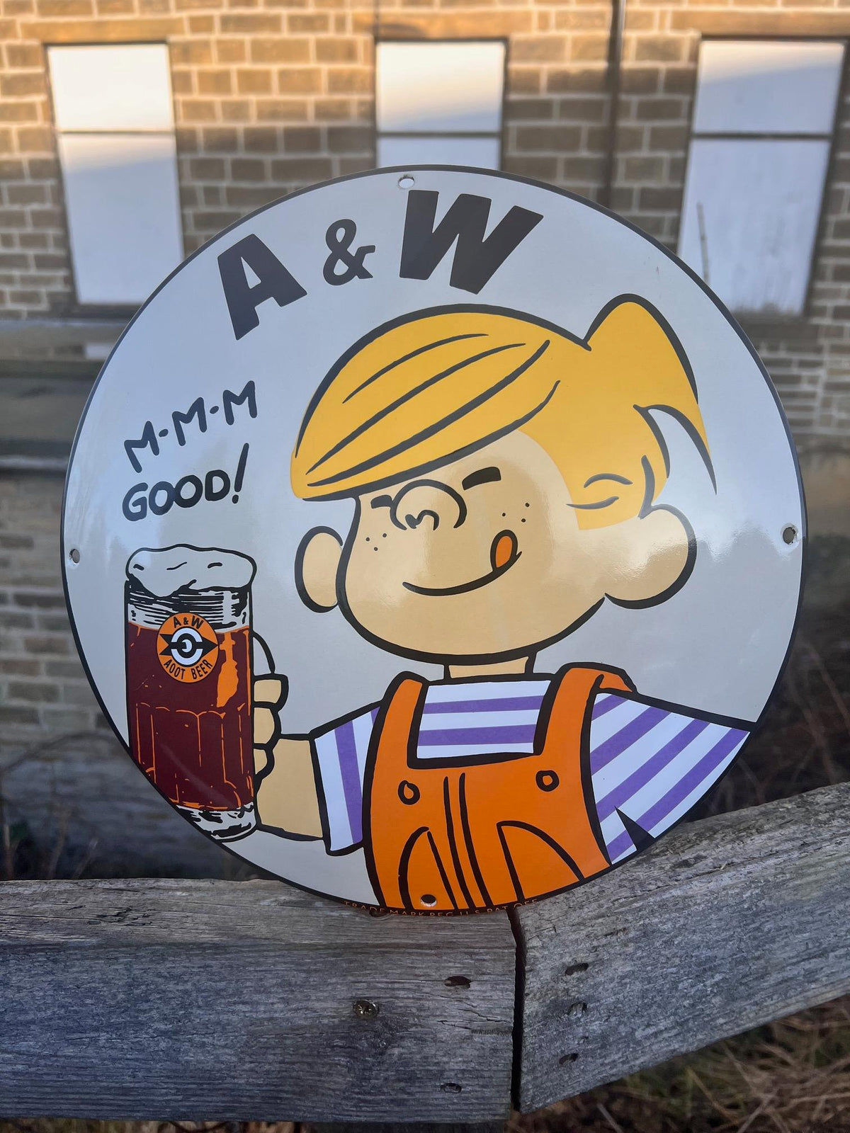 A&W Root Beer Enamel Sign