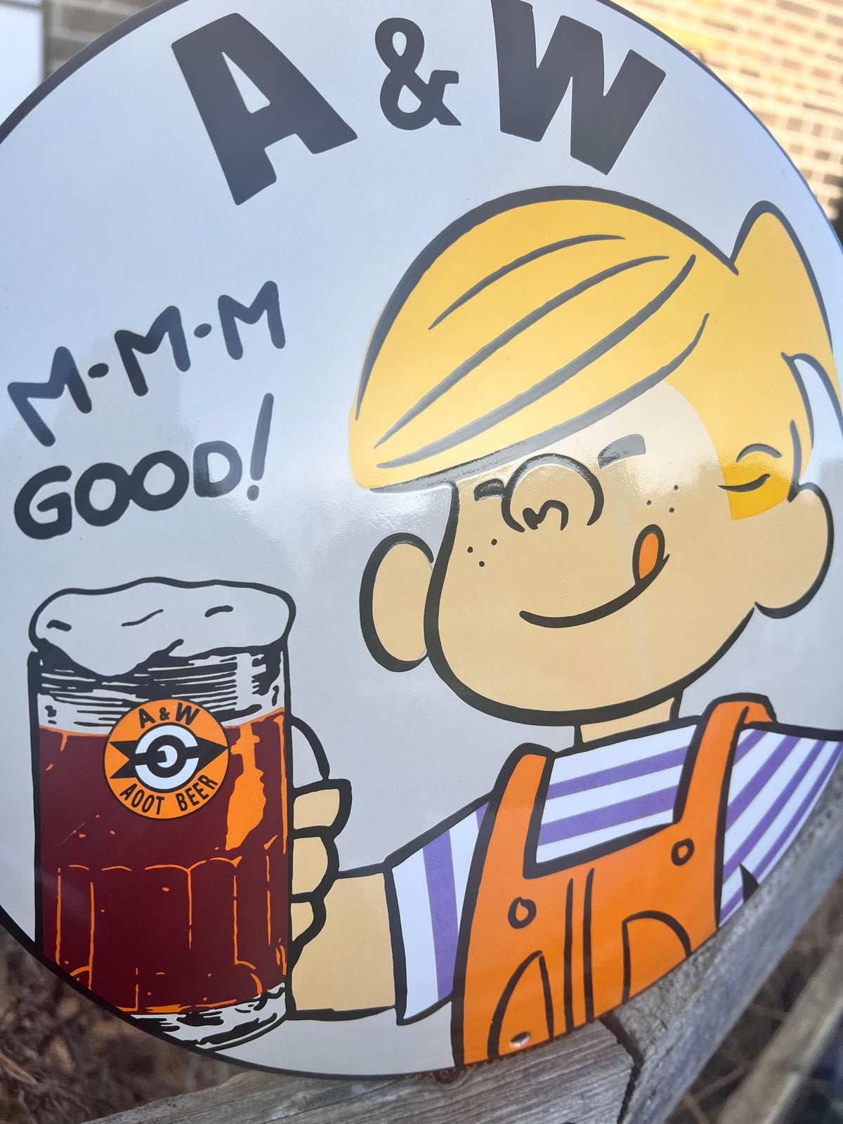 A&W Root Beer Enamel Sign