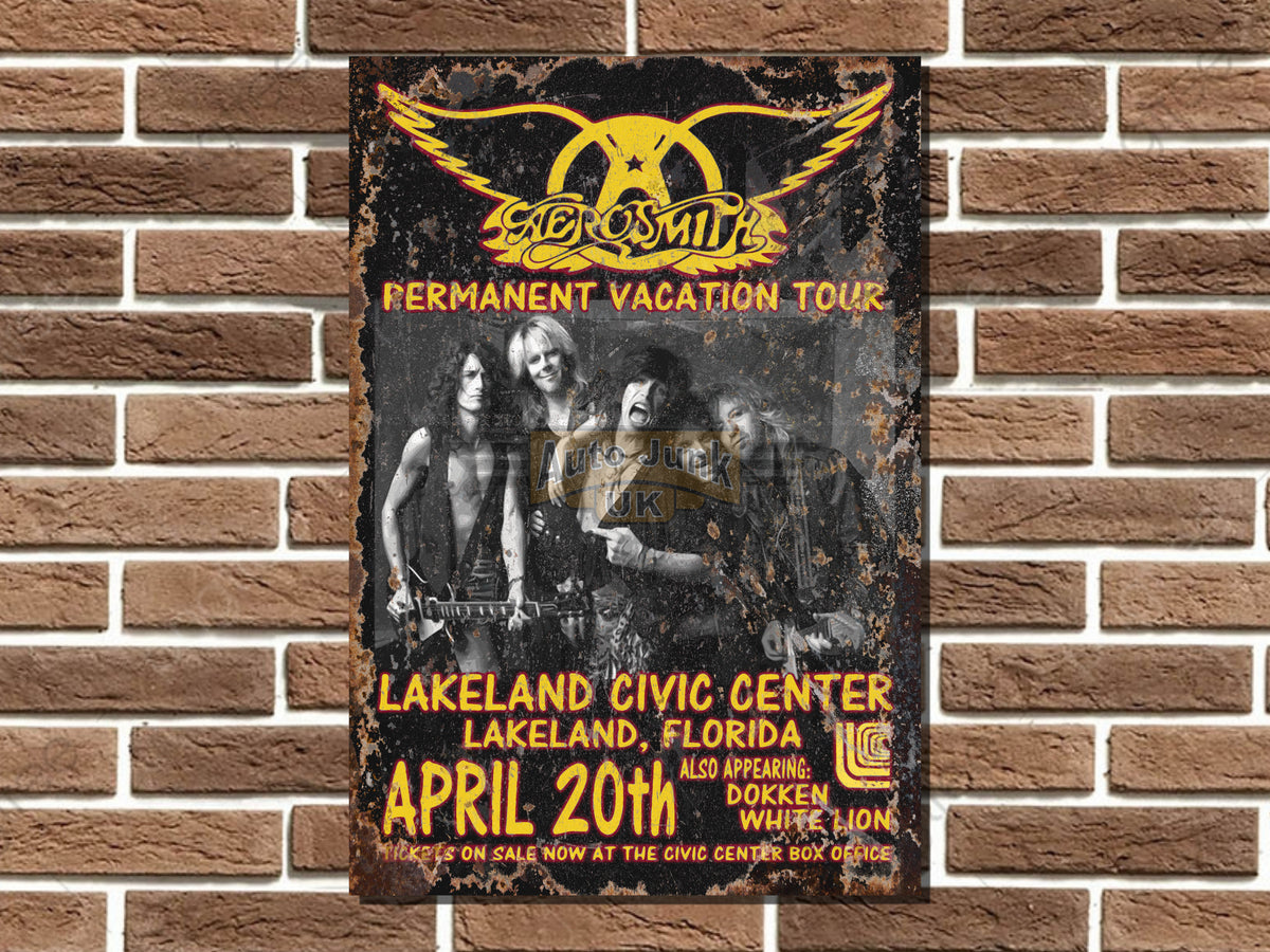 Aerosmith Vacation Tour Metal Poster Sign