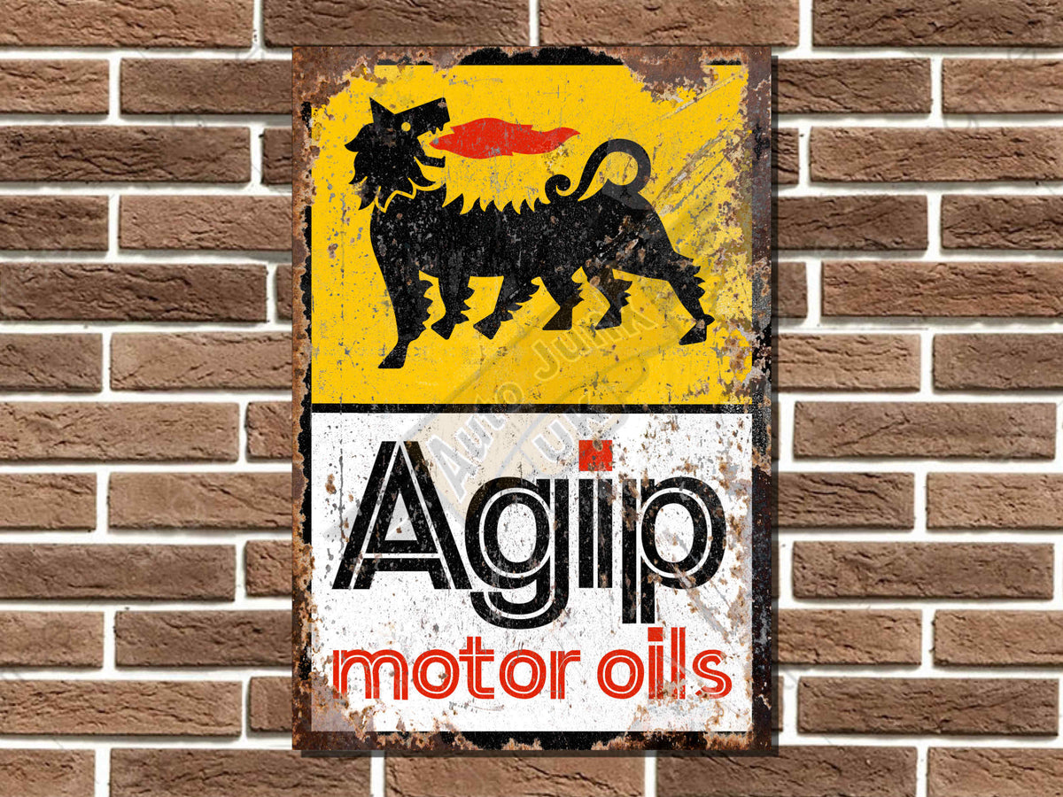 Agip Motor Oils Metal Sign