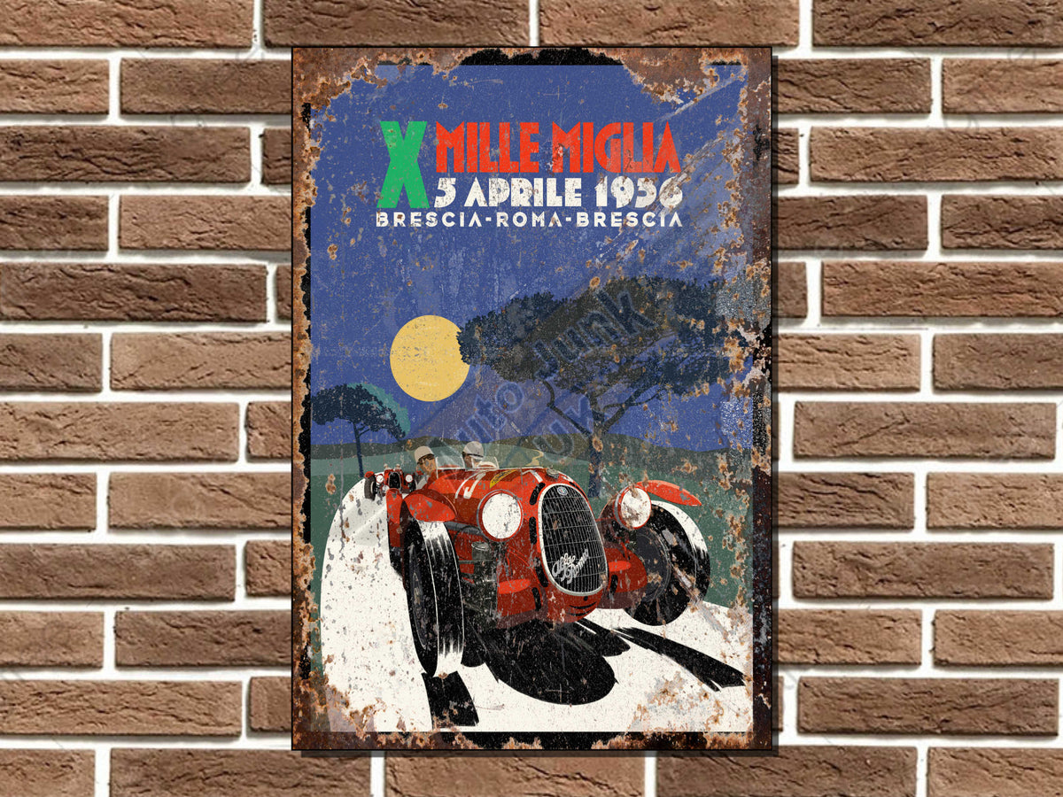 Mille Miglia Art Deco Style Metal Sign