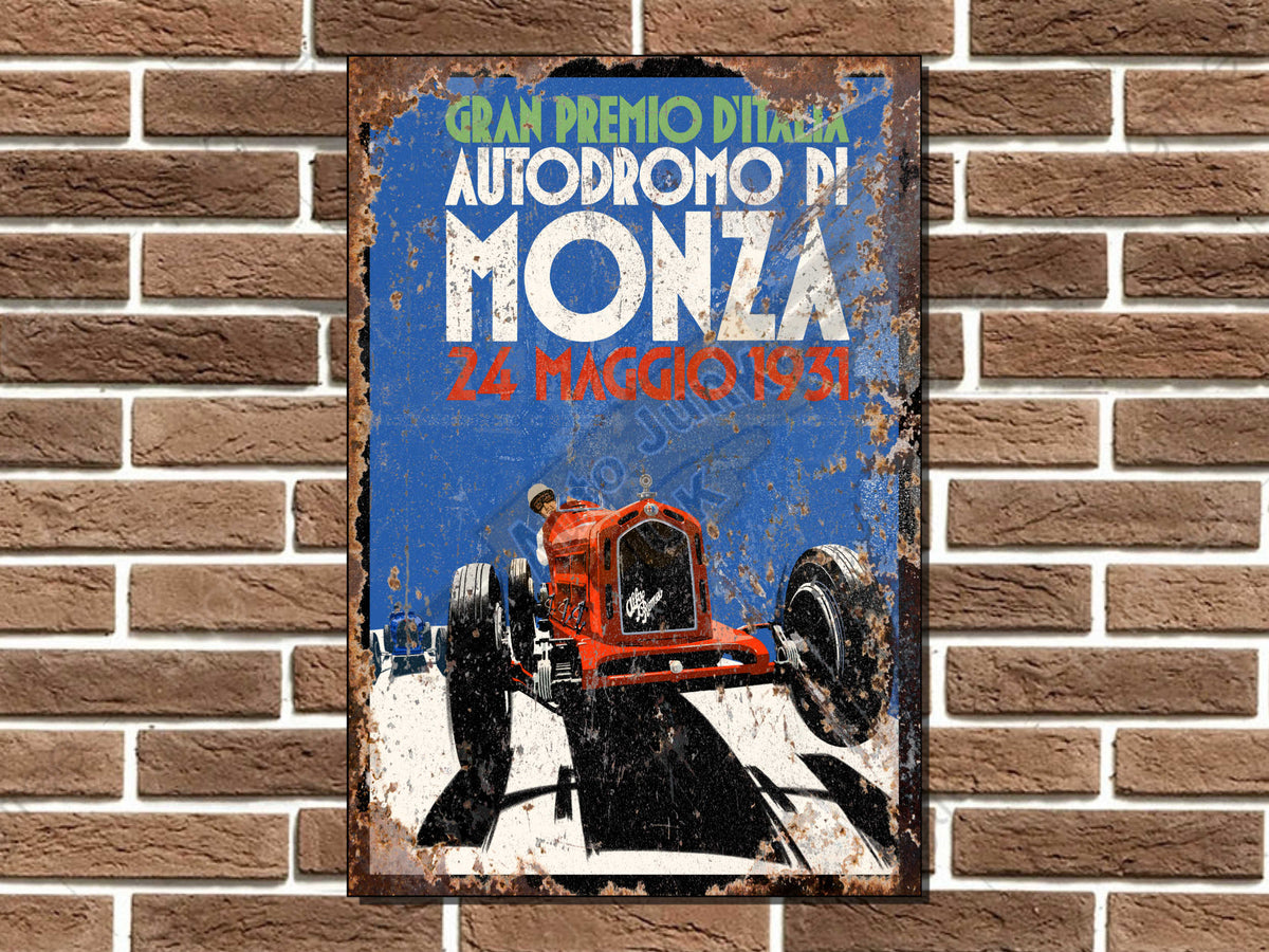 Monza Grand Prix Art Deco Style Metal Sign