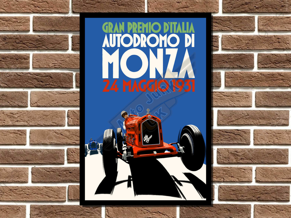 Monza Grand Prix Art Deco Style Metal Sign