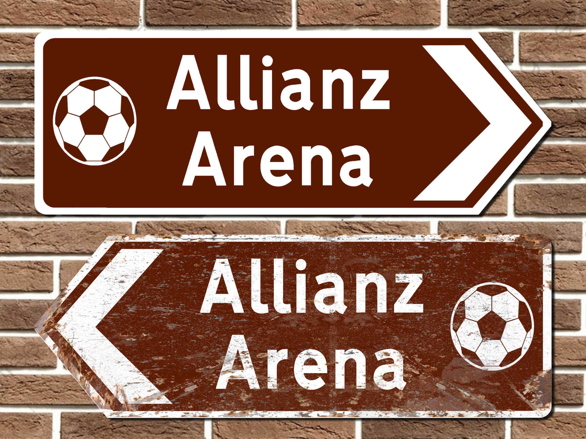 Allianz Arena Football Metal Road Sign