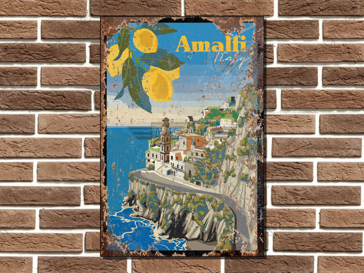 Amalfi Coast Metal Sign