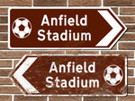 Anfield Stadium Football Metal Road Sign