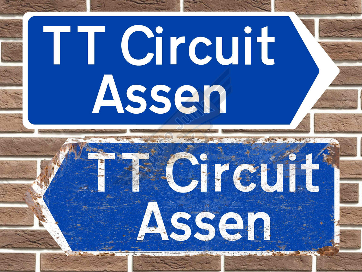 Assen TT Race Circuit Metal Road Sign