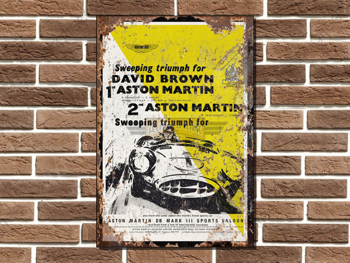 Aston Martin David Brown Racing Metal Sign