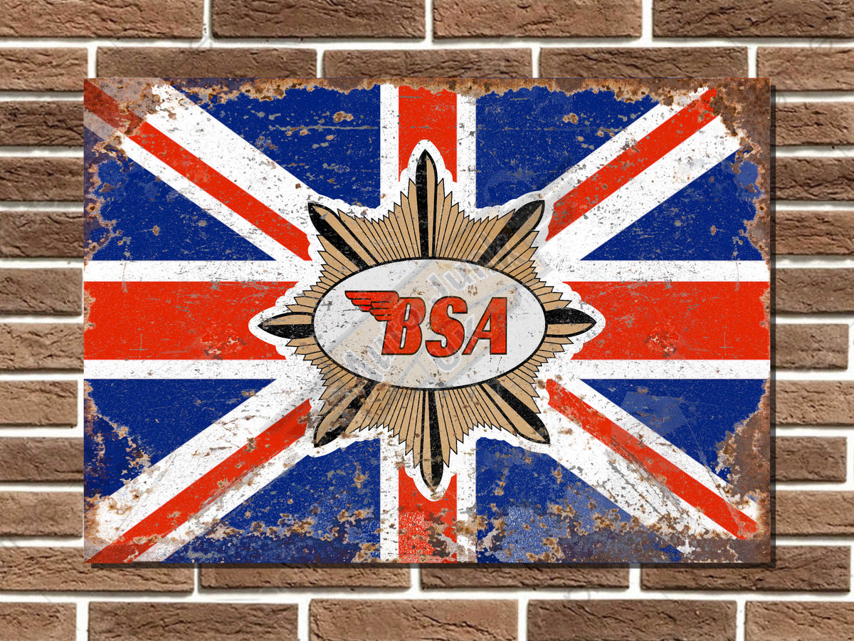 BSA Union Jack Metal Sign