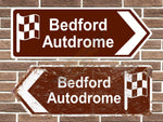 Bedford Autodrome Race Circuit Metal Road Sign