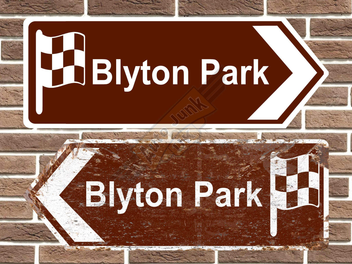 Blyton Park Race Circuit Metal Road Sign