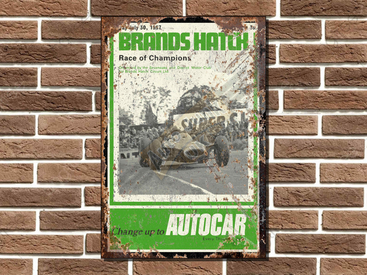 Brands Hatch Autocar Metal Sign