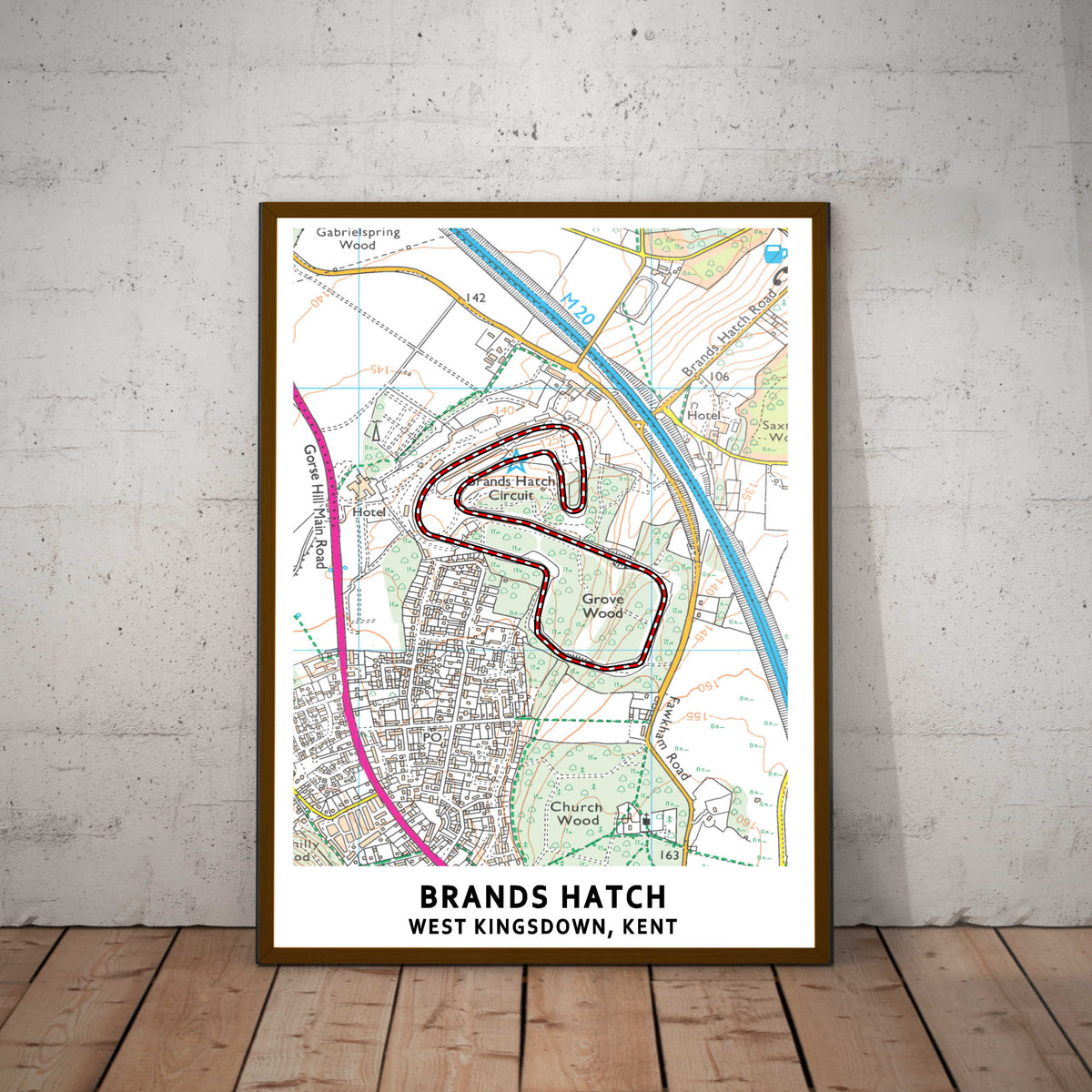 Brands Hatch Circuit Map Paper Poster