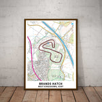 Brands Hatch Circuit Map Paper Poster