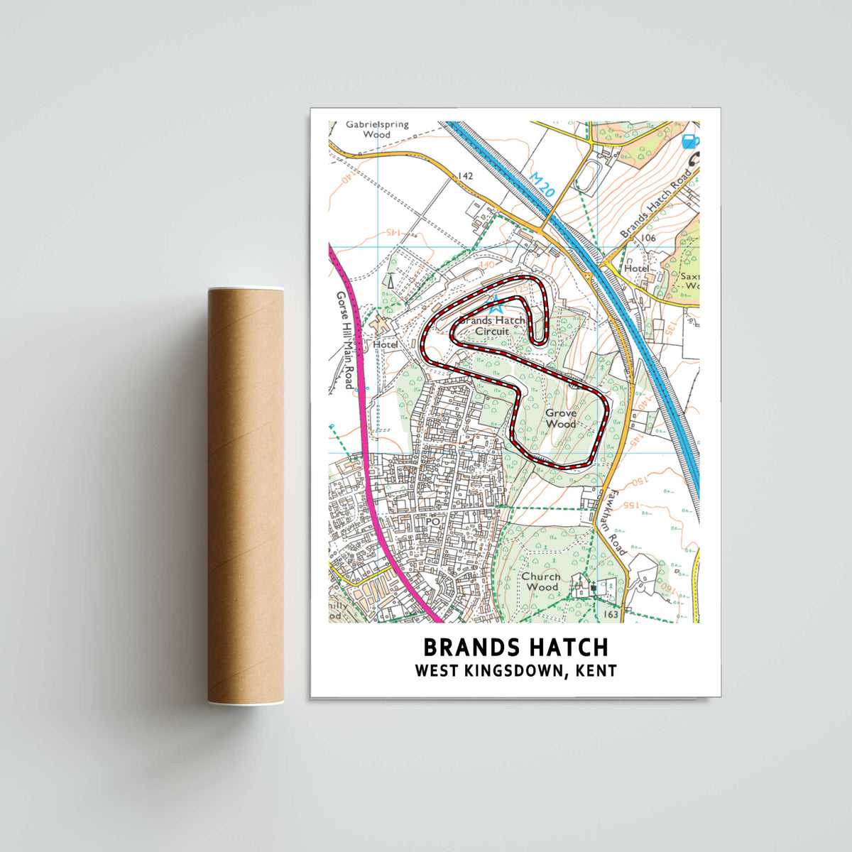 Brands Hatch Circuit Map Paper Poster