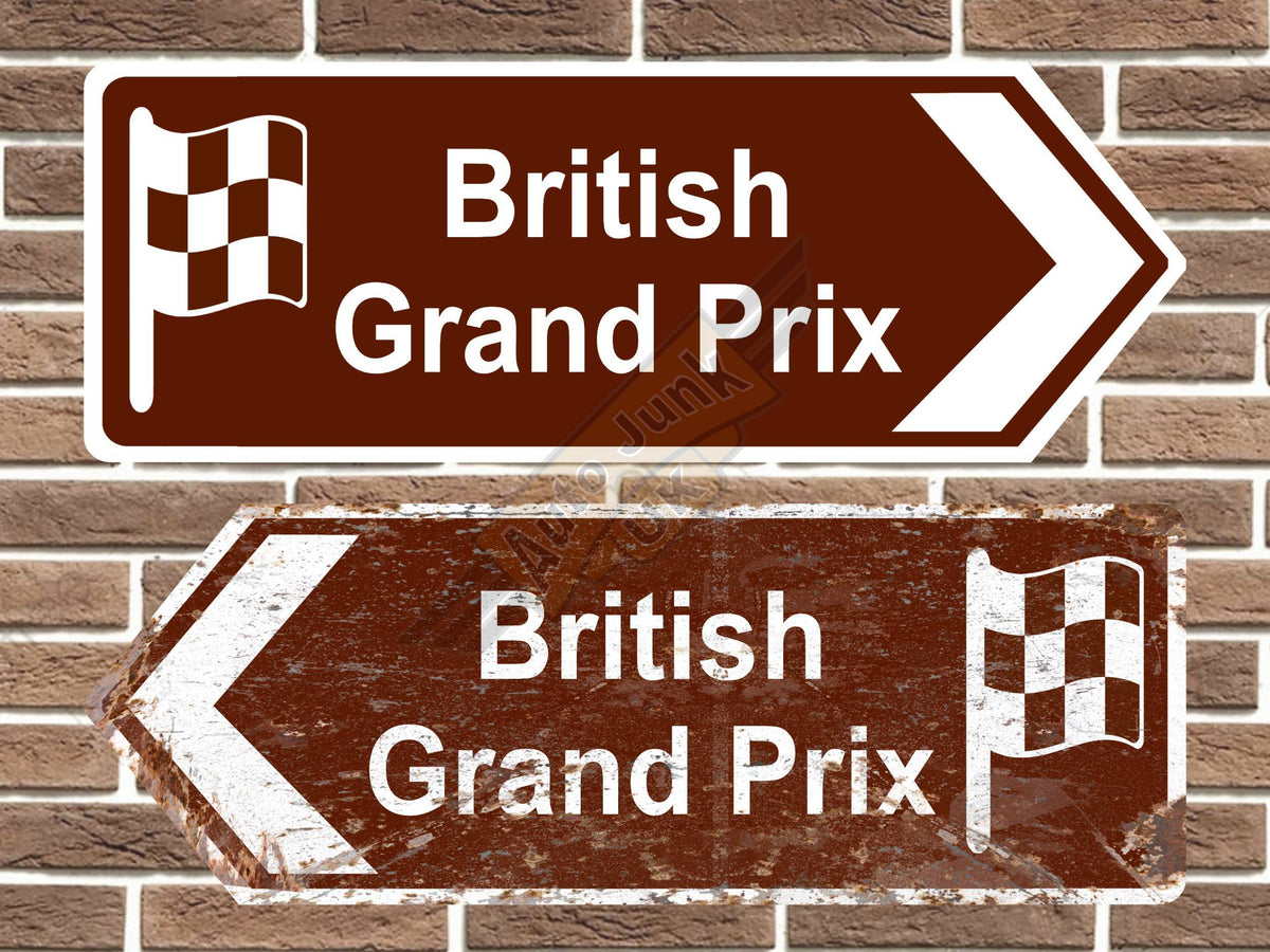 British Grand Prix Race Circuit Metal Road Sign