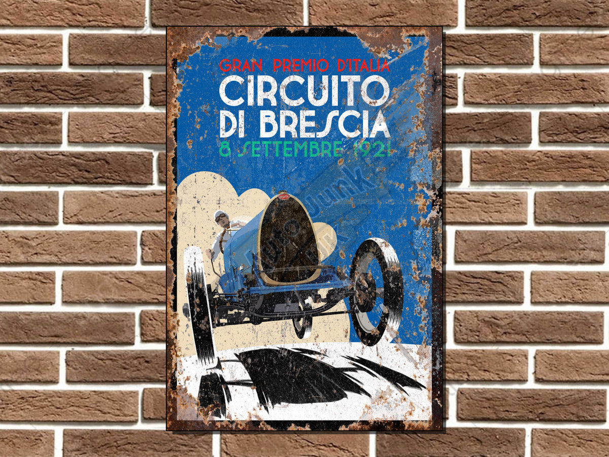 Bugatti Brescia Art Deco Style Metal Sign