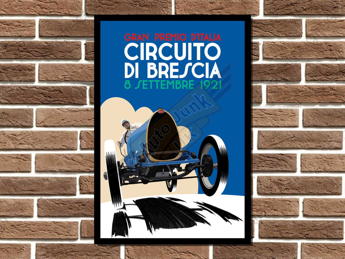 Bugatti Brescia Art Deco Style Metal Sign