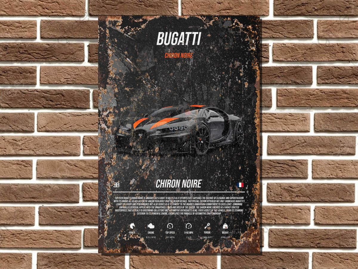 Bugatti Chiron Metal Poster Print