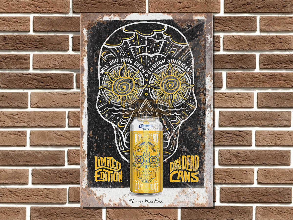 Corona Day of the Dead Metal Sign