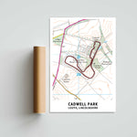 Cadwell Park Circuit Map Paper Poster