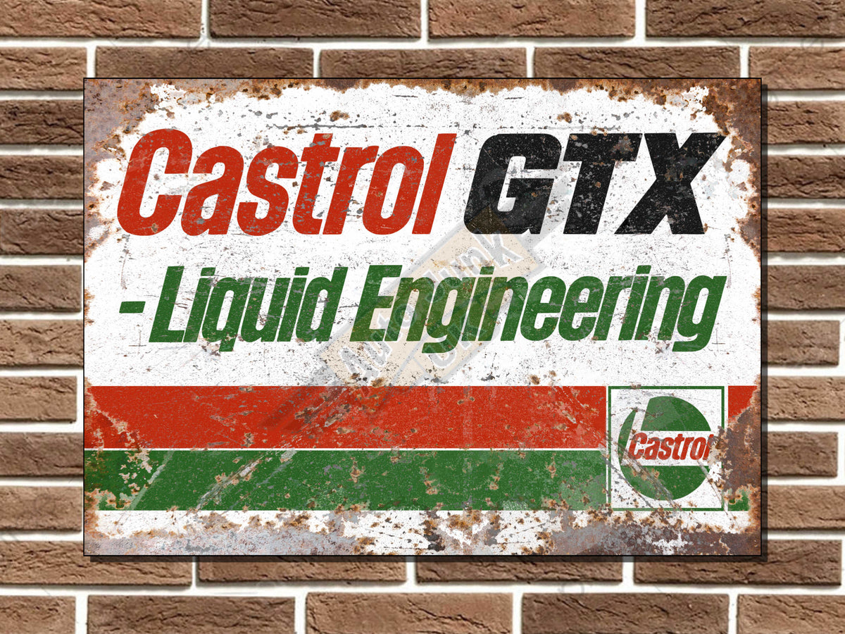 Castrol GTX Liquid Engineering Metal Sign