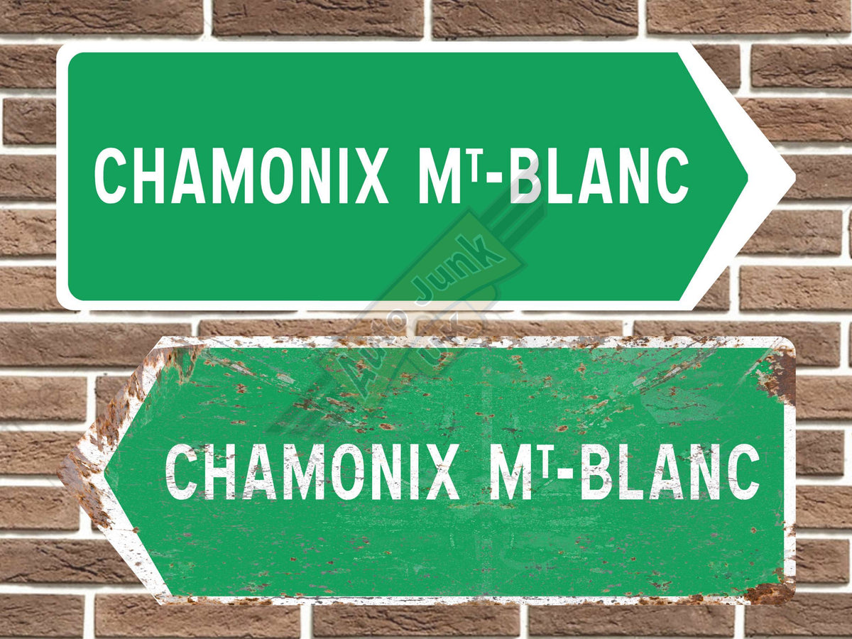 Chamonix Metal Road Sign