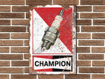 Champion Spark Plugs Metal Sign