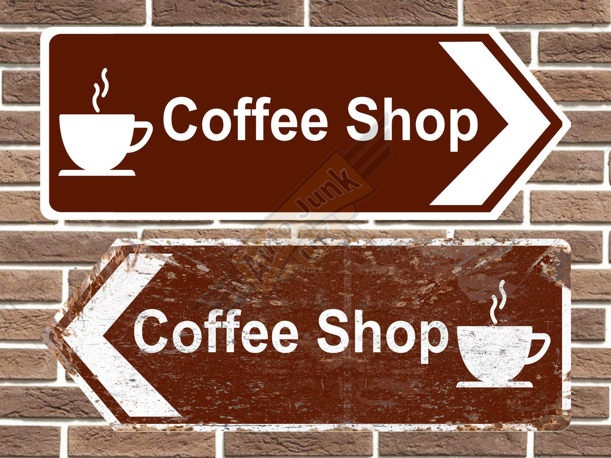 Coffee Shop Metal Road Sign