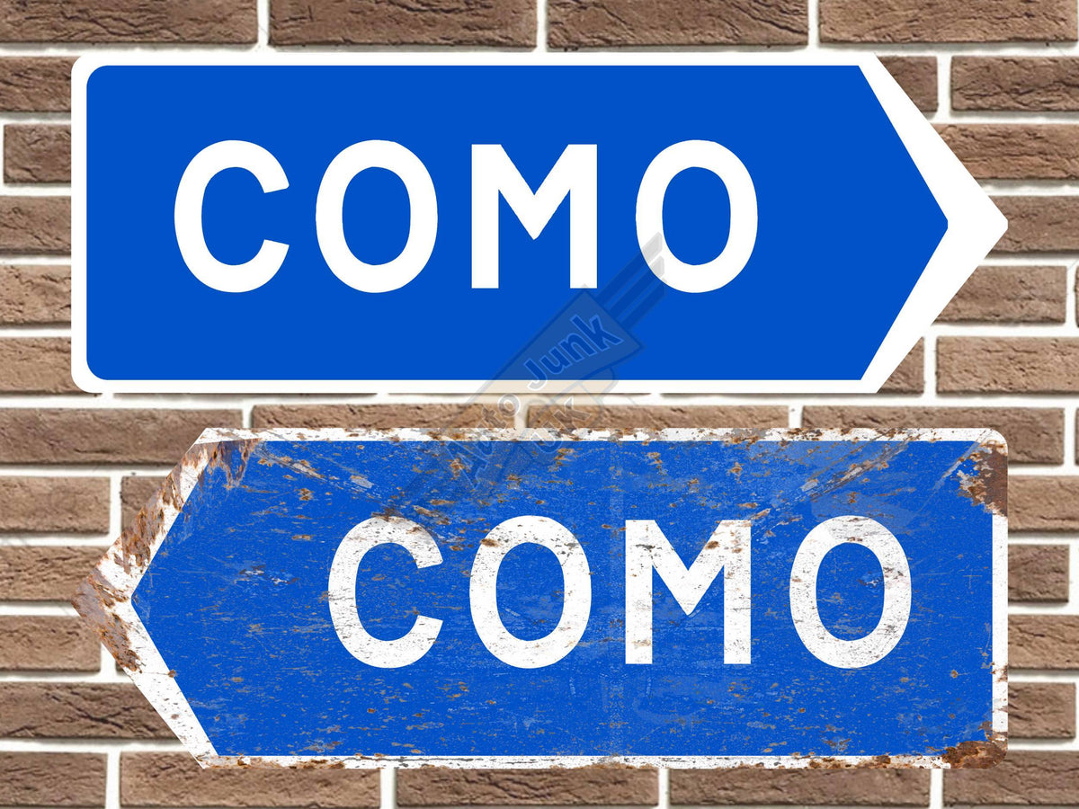 Como Metal Road Sign