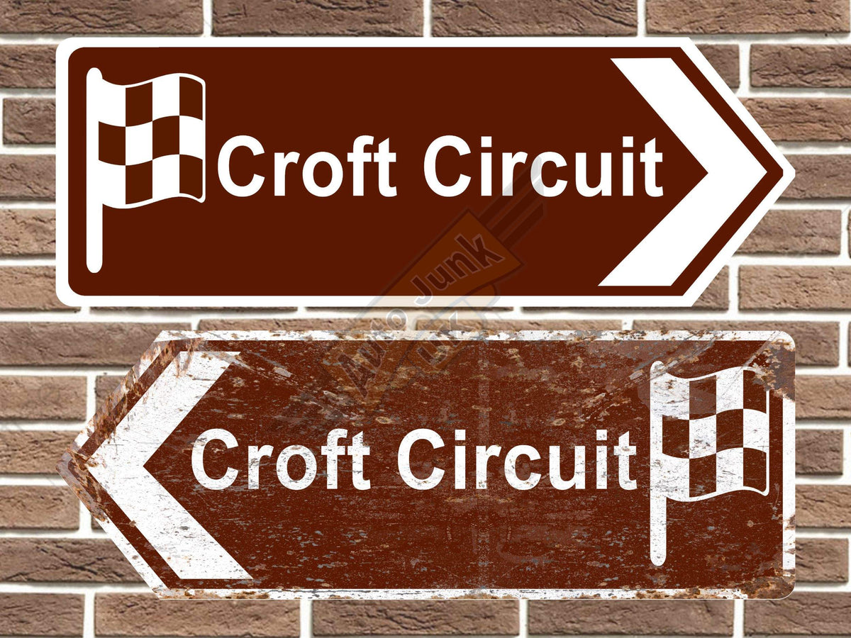 Croft Race Circuit Metal Road Sign