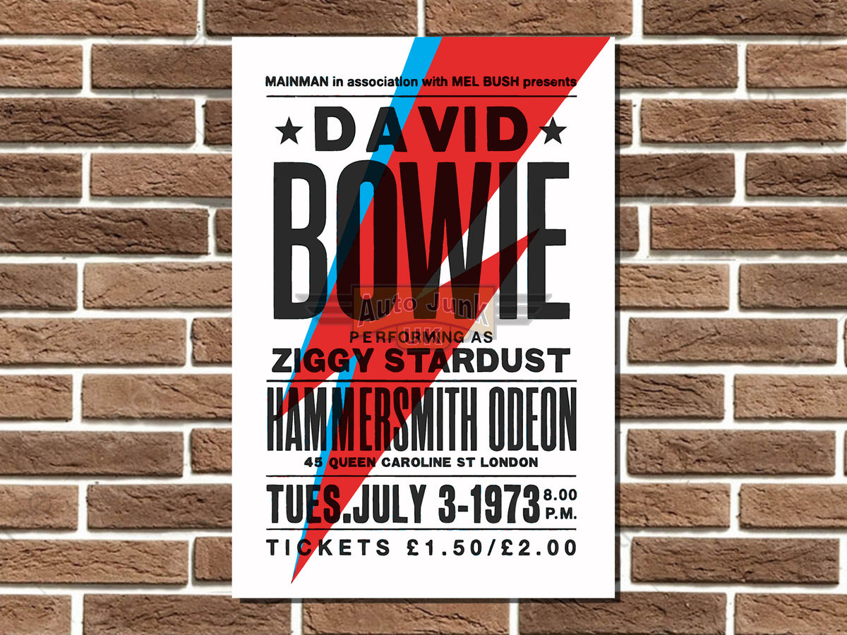 David Bowie Metal Poster Sign